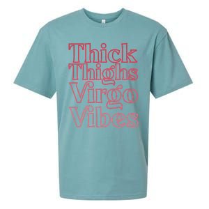 Thick Thighs Virgo Vibes Melanin Black Horoscope Sueded Cloud Jersey T-Shirt