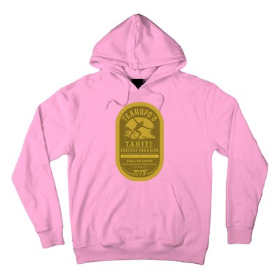 Teahupoo Tahiti Vintage Surf Label Hoodie