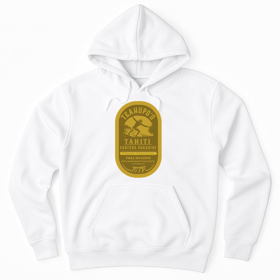 Teahupoo Tahiti Vintage Surf Label Hoodie