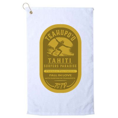 Teahupoo Tahiti Vintage Surf Label Golf Towel