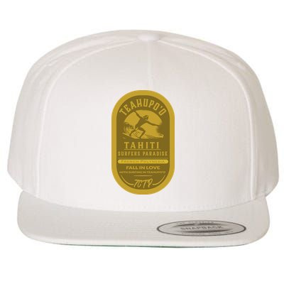 Teahupoo Tahiti Vintage Surf Label Wool Snapback Cap