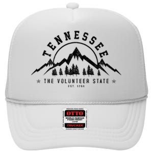 Tennessee The Volunteer State Est. 1796 Nashville Gift High Crown Mesh Back Trucker Hat