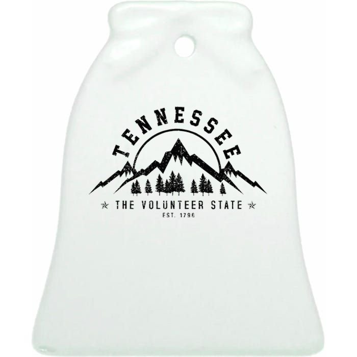 Tennessee The Volunteer State Est. 1796 Nashville Gift Ceramic Bell Ornament