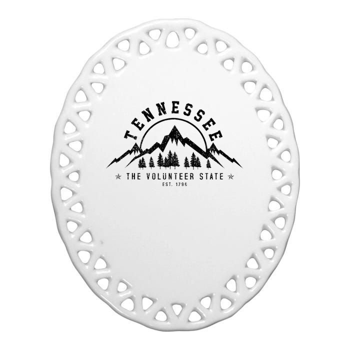 Tennessee The Volunteer State Est. 1796 Nashville Gift Ceramic Oval Ornament