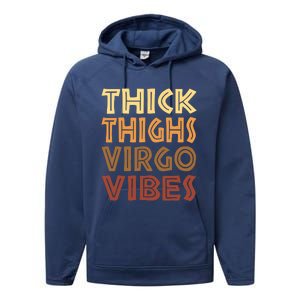 Thick Thighs Virgo Vibes Melanin Black Women Horoscope Performance Fleece Hoodie