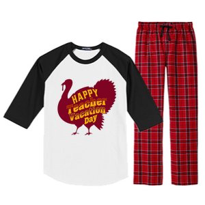 Thanksgiving Teacher Vacation Day Holiday Celebration Raglan Sleeve Pajama Set