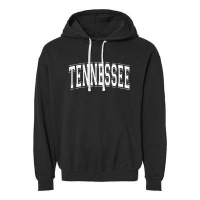 Tennessee Tn Vintage Style White Text Garment-Dyed Fleece Hoodie