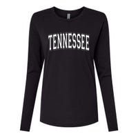 Tennessee Tn Vintage Style White Text Womens Cotton Relaxed Long Sleeve T-Shirt