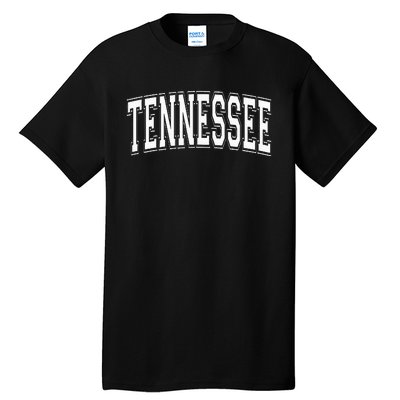 Tennessee Tn Vintage Style White Text Tall T-Shirt