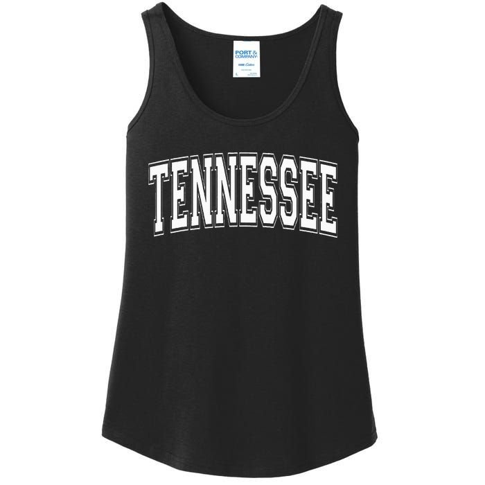 Tennessee Tn Vintage Style White Text Ladies Essential Tank