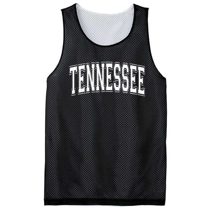 Tennessee Tn Vintage Style White Text Mesh Reversible Basketball Jersey Tank