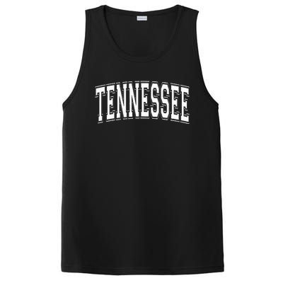 Tennessee Tn Vintage Style White Text PosiCharge Competitor Tank