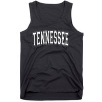 Tennessee Tn Vintage Style White Text Tank Top