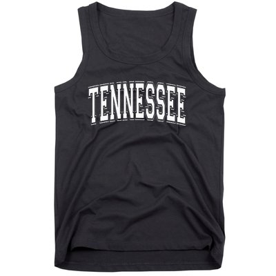 Tennessee Tn Vintage Style White Text Tank Top