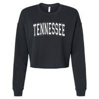 Tennessee Tn Vintage Style White Text Cropped Pullover Crew