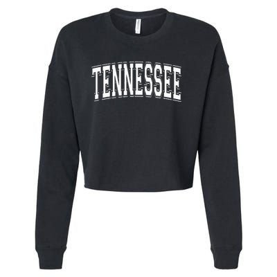 Tennessee Tn Vintage Style White Text Cropped Pullover Crew