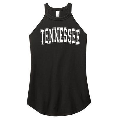 Tennessee Tn Vintage Style White Text Women's Perfect Tri Rocker Tank