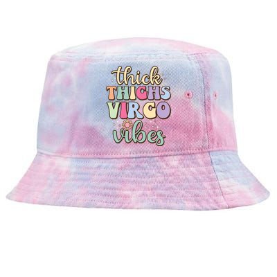 Thick Thighs Virgo Vibes August September Birthday Virgo Gift Tie-Dyed Bucket Hat