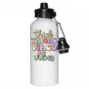 Thick Thighs Virgo Vibes August September Birthday Virgo Gift Aluminum Water Bottle