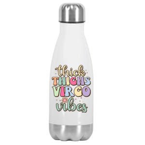 Thick Thighs Virgo Vibes August September Birthday Virgo Gift Stainless Steel Insulated Water Bottle