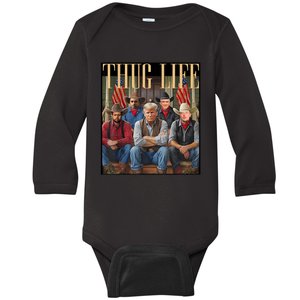 Thug Trump Vance Kennedy Elon For Life Baby Long Sleeve Bodysuit