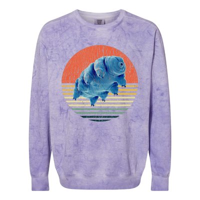 Tardigrade T Vintage Retro Microbiology Gift Water Bear Colorblast Crewneck Sweatshirt