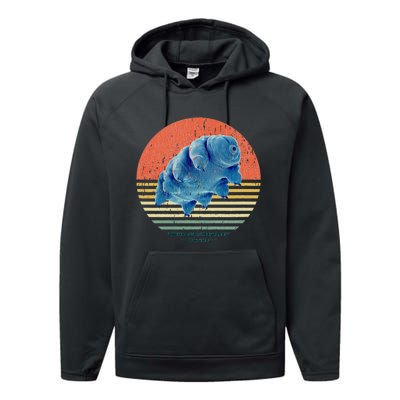 Tardigrade T Vintage Retro Microbiology Gift Water Bear Performance Fleece Hoodie