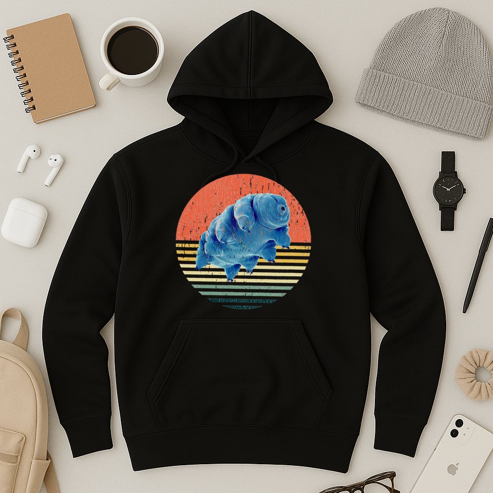 Tardigrade T Vintage Retro Microbiology Gift Water Bear Hoodie