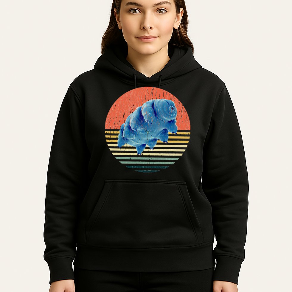 Tardigrade T Vintage Retro Microbiology Gift Water Bear Hoodie