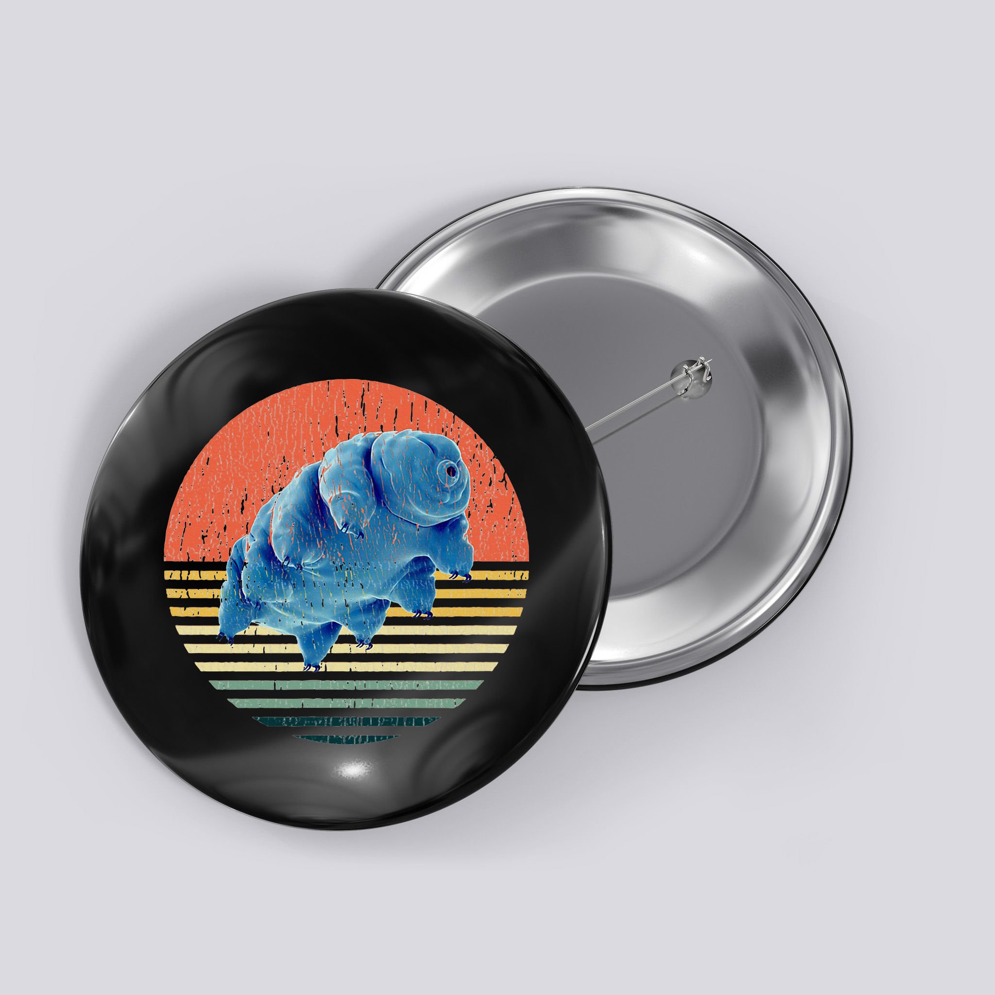 Tardigrade T Vintage Retro Microbiology Gift Water Bear Button