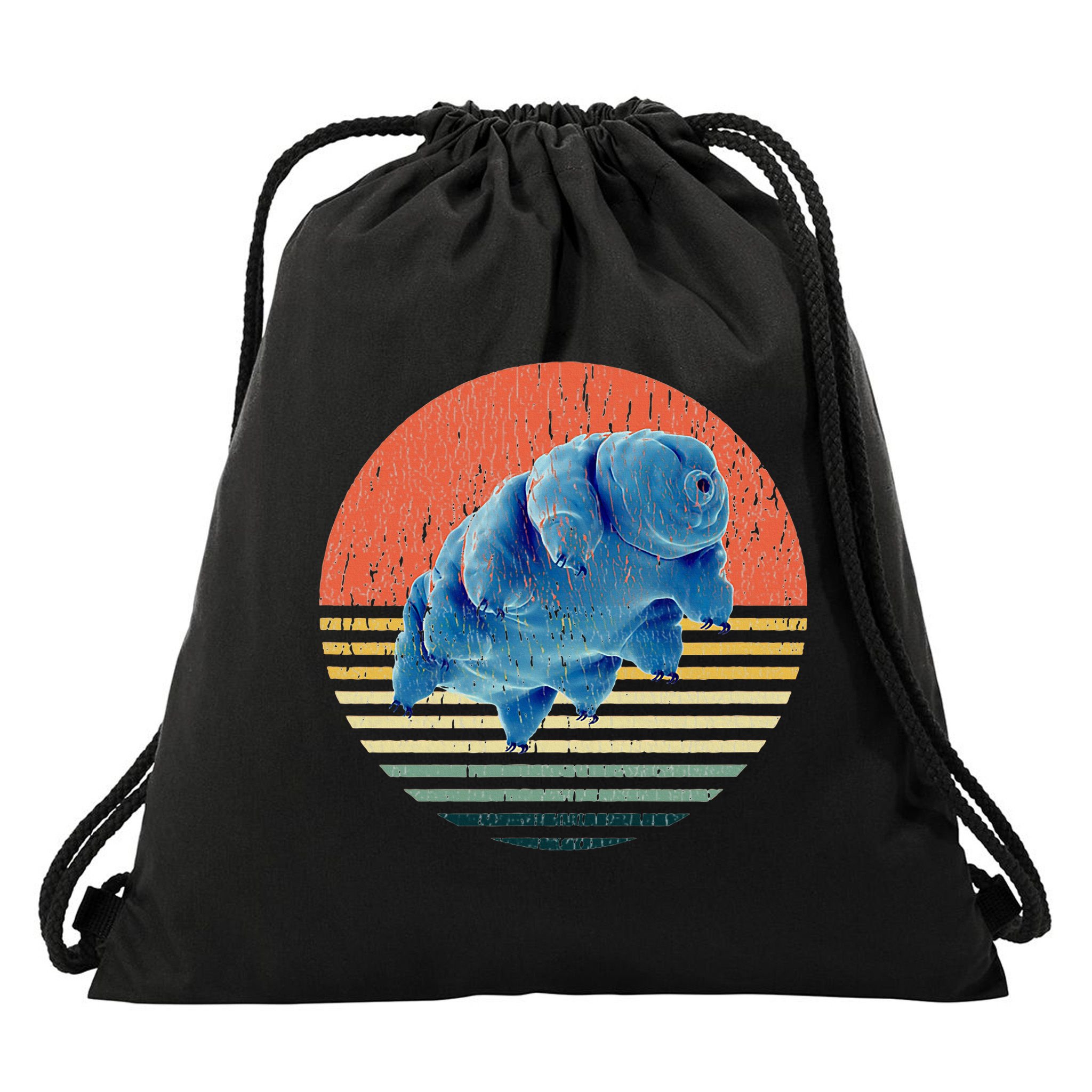 Tardigrade T Vintage Retro Microbiology Gift Water Bear Drawstring Bag