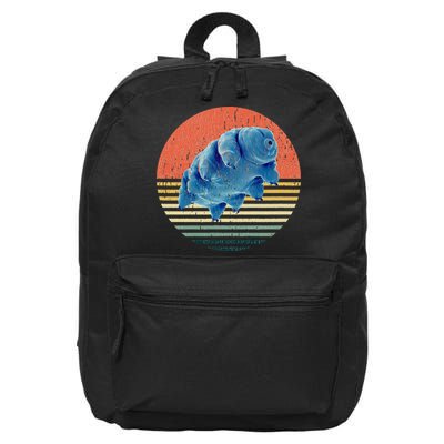 Tardigrade T Vintage Retro Microbiology Gift Water Bear 16 in Basic Backpack