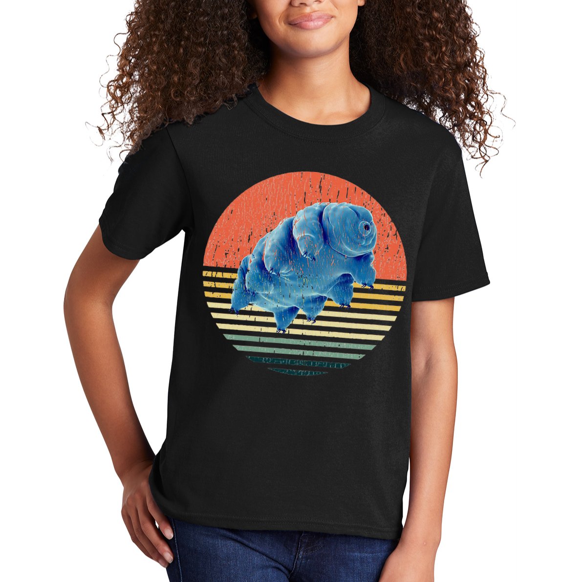 Tardigrade T Vintage Retro Microbiology Gift Water Bear Kids T-Shirt