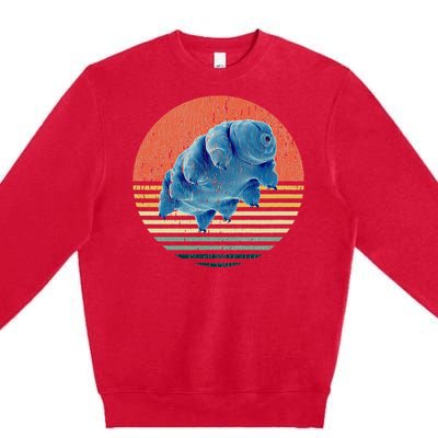 Tardigrade T Vintage Retro Microbiology Gift Water Bear Premium Crewneck Sweatshirt