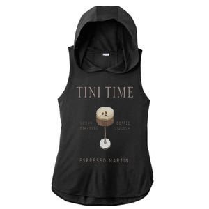 Tini Time Vodka Espresso Coffee Liqueur Espresso Martini Ladies PosiCharge Tri-Blend Wicking Draft Hoodie Tank