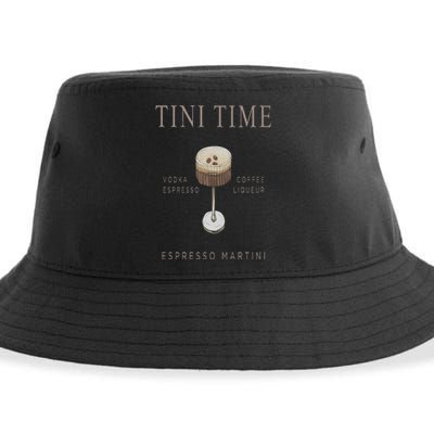 Tini Time Vodka Espresso Coffee Liqueur Espresso Martini Sustainable Bucket Hat