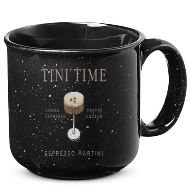 Tini Time Vodka Espresso Coffee Liqueur Espresso Martini 15oz Campfire Ceramic Mug