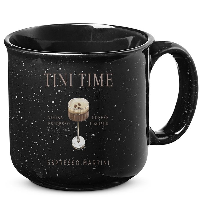 Tini Time Vodka Espresso Coffee Liqueur Espresso Martini 15oz Campfire Ceramic Mug