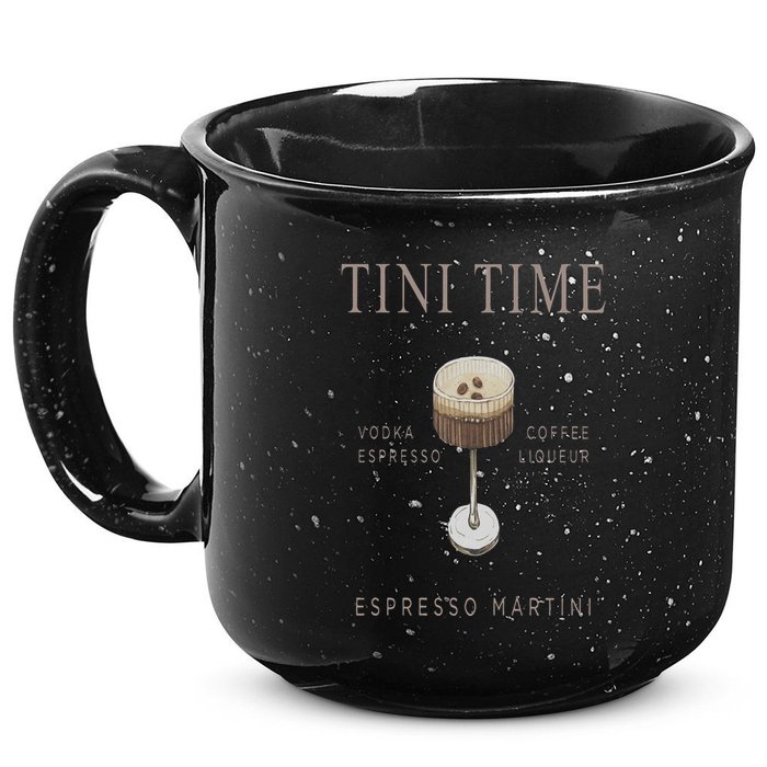 Tini Time Vodka Espresso Coffee Liqueur Espresso Martini 15oz Campfire Ceramic Mug