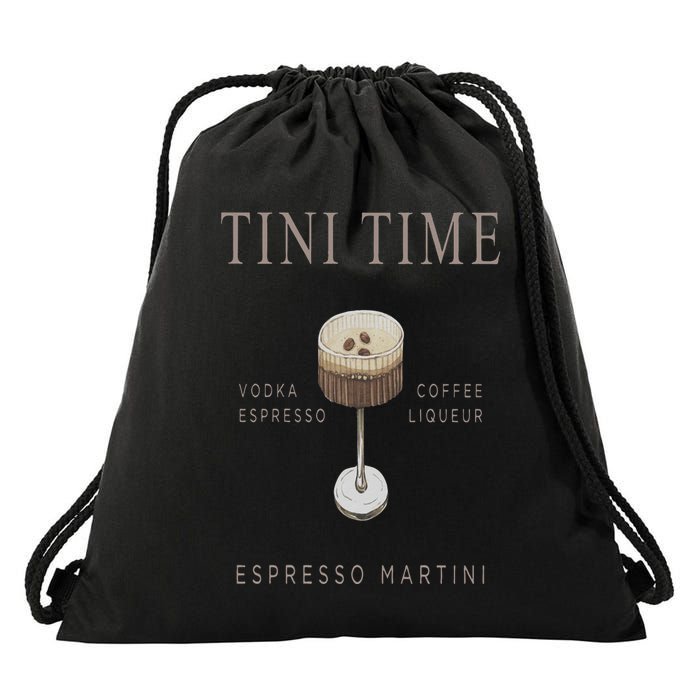 Tini Time Vodka Espresso Coffee Liqueur Espresso Martini Drawstring Bag