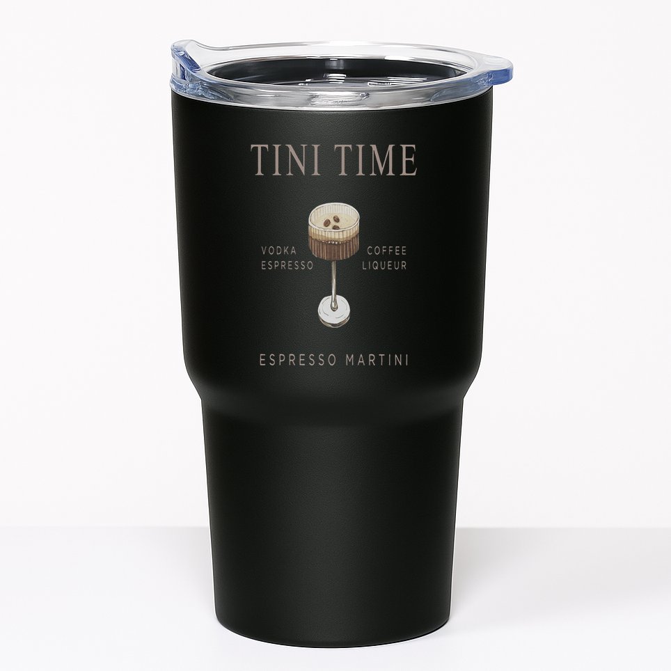 Tini Time Vodka Espresso Coffee Liqueur Espresso Martini Tumbler