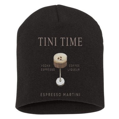 Tini Time Vodka Espresso Coffee Liqueur Espresso Martini Short Acrylic Beanie