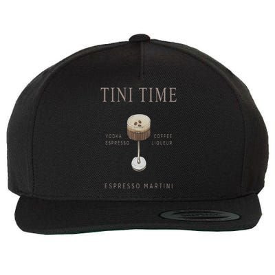 Tini Time Vodka Espresso Coffee Liqueur Espresso Martini Wool Snapback Cap