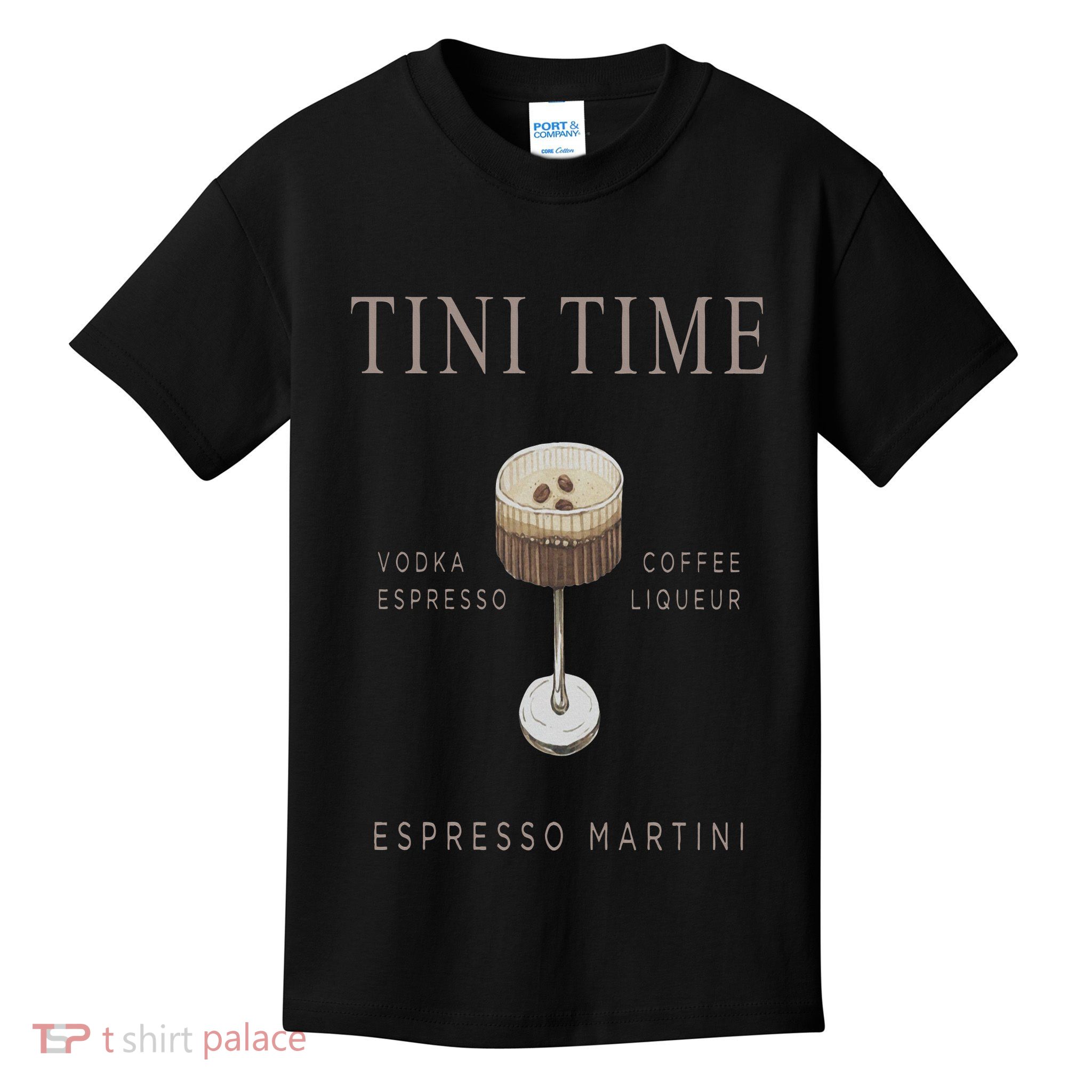 Tini Time Vodka Espresso Coffee Liqueur Espresso Martini Kids T-Shirt