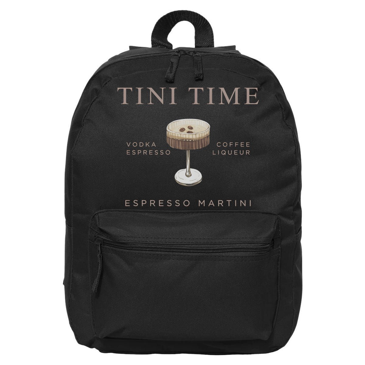 Tini Time Vodka Espresso Coffee Liqueur Espresso Martini 16 in Basic Backpack
