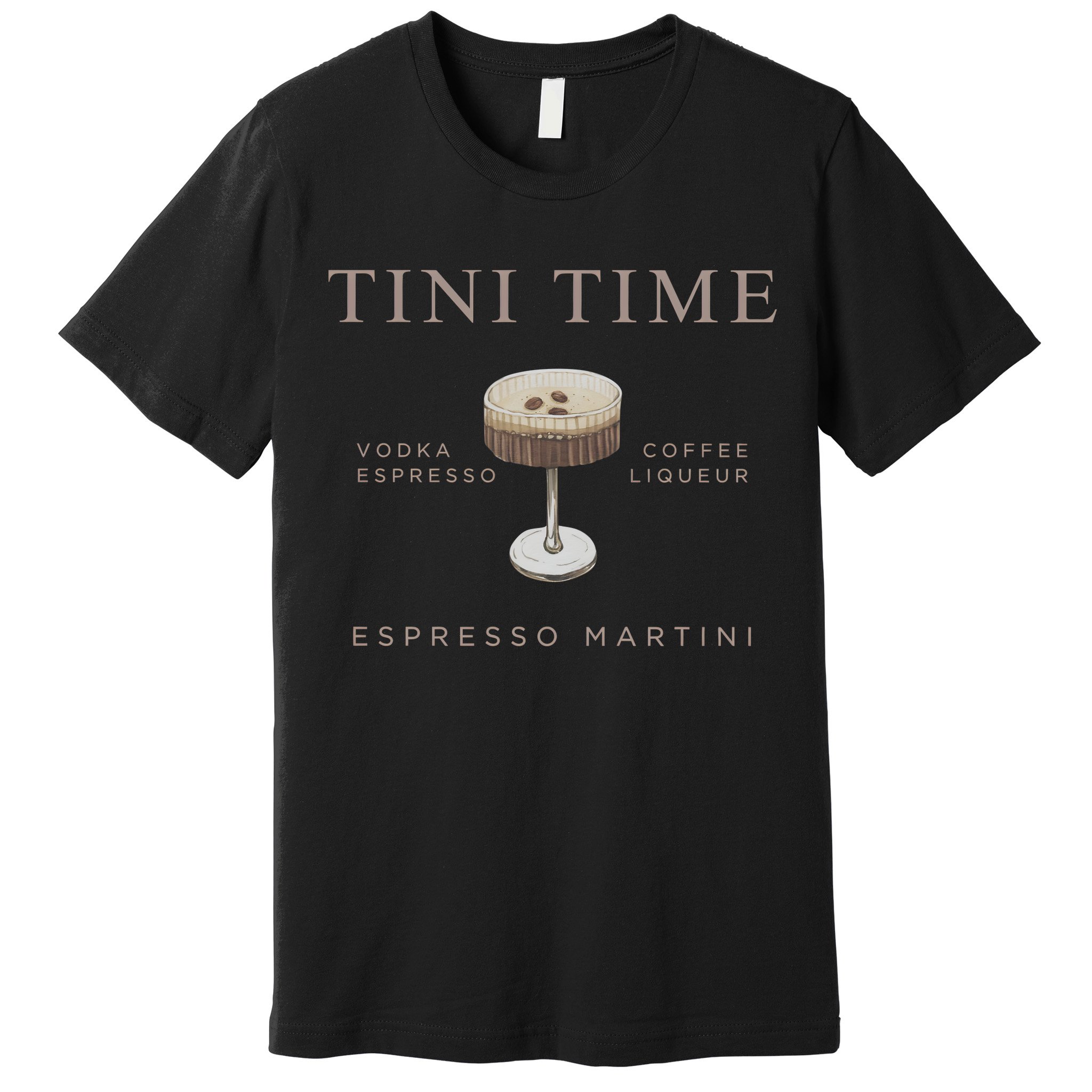 Tini Time Vodka Espresso Coffee Liqueur Espresso Martini Premium T-Shirt