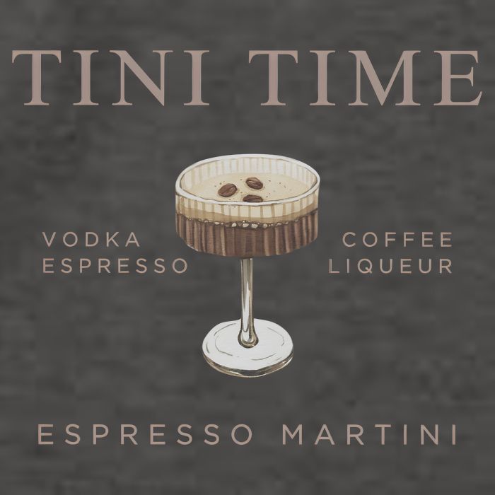 Tini Time Vodka Espresso Coffee Liqueur Espresso Martini Vector Backpack