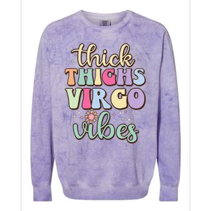 Thick Thighs Virgo Vibes August September birthday Virgo Colorblast Crewneck Sweatshirt