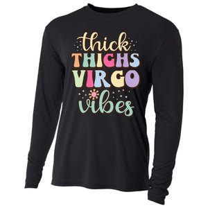 Thick Thighs Virgo Vibes August September birthday Virgo Cooling Performance Long Sleeve Crew