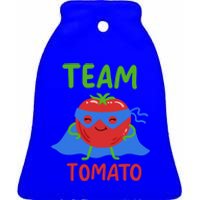 Team Tomato Vegan Power Superhero Veggie Vegetables Lover Meaningful Gift Ceramic Bell Ornament